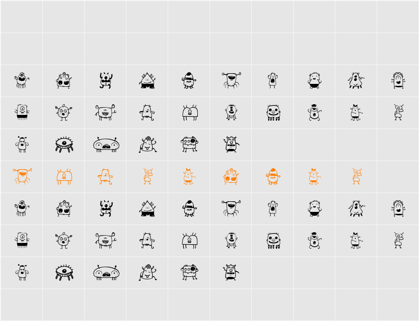 alien dude Character Map