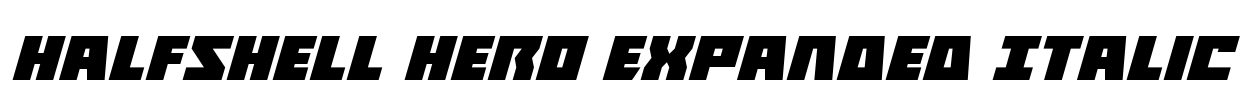 Halfshell Hero Expanded Italic Font Image