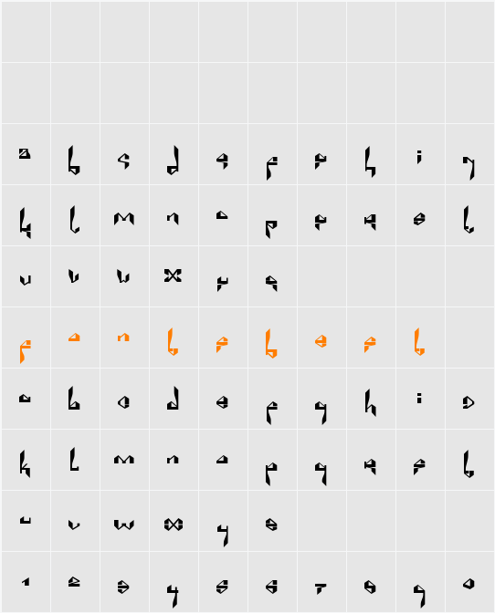 Suberp Character Map