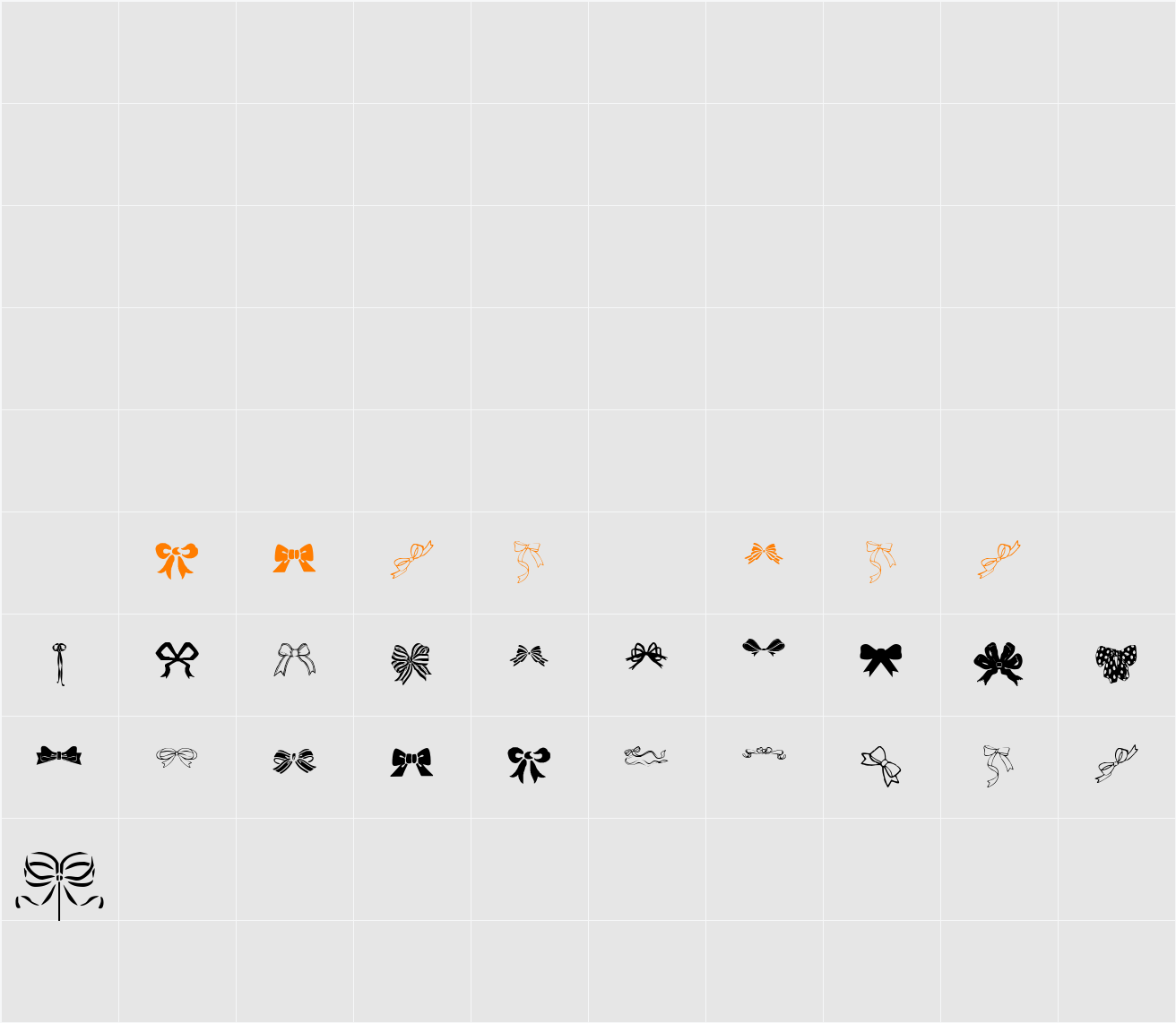 Bows Character Map