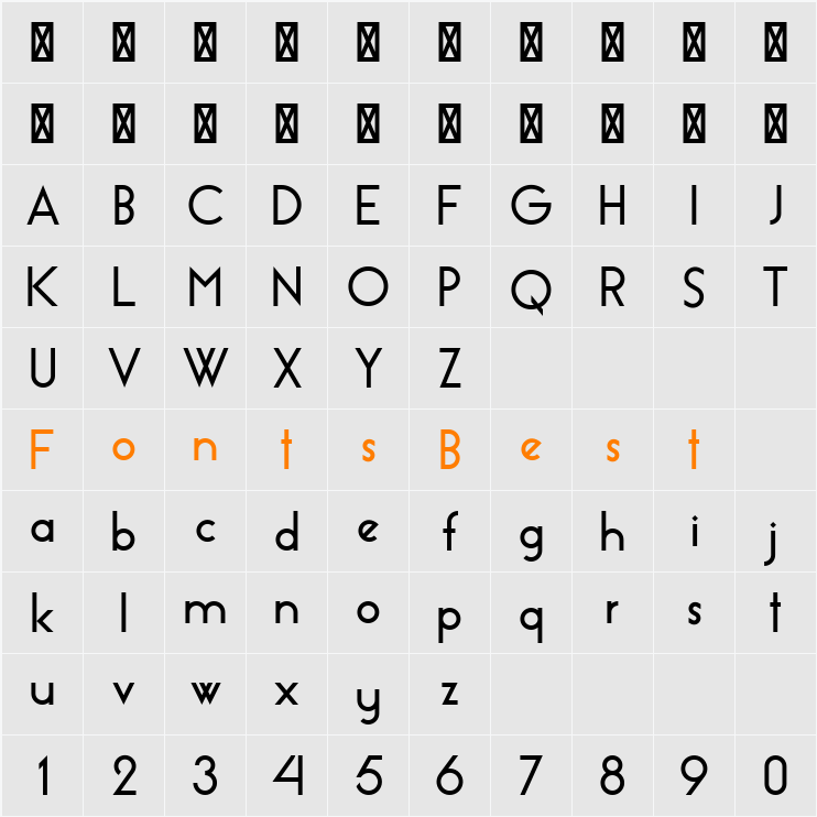 Essence Sans Character Map