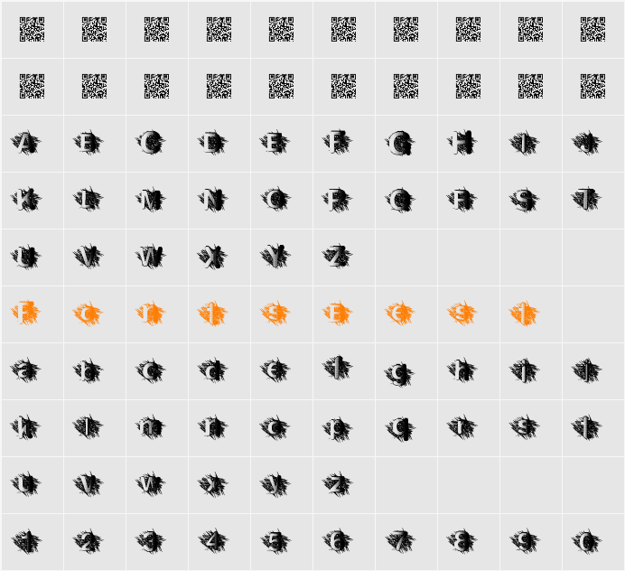 ZombieScratch Character Map