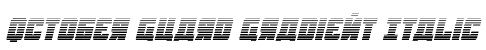 October Guard Gradient Italic Font Image