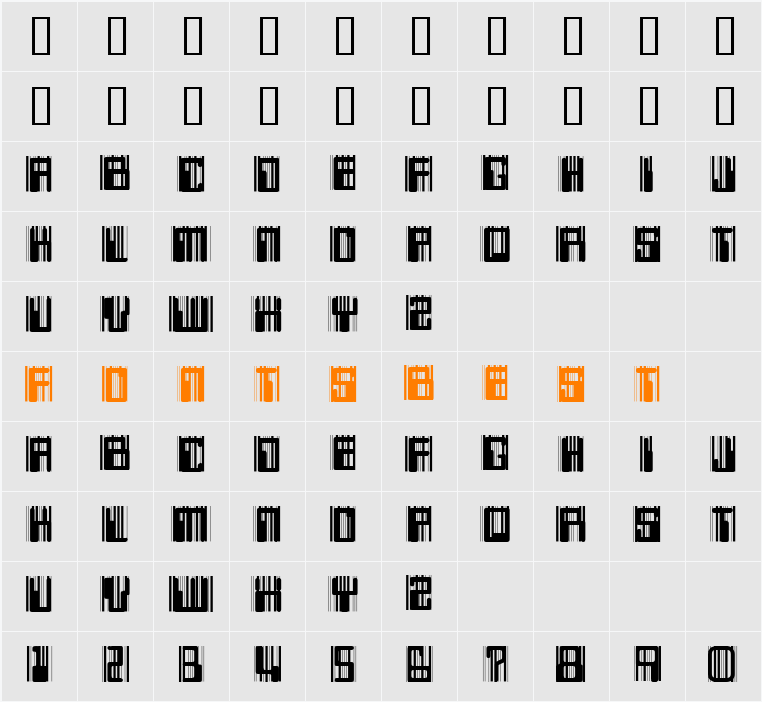 JI-Slipes Character Map