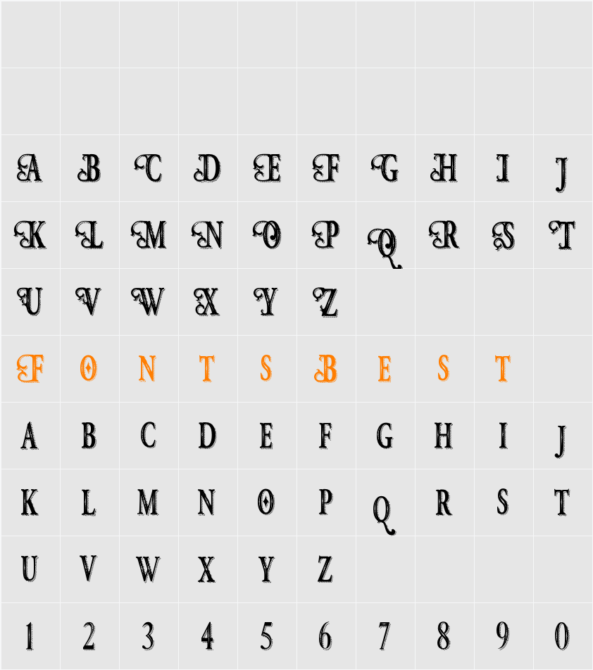 Hunter Heart Free Font Character Map