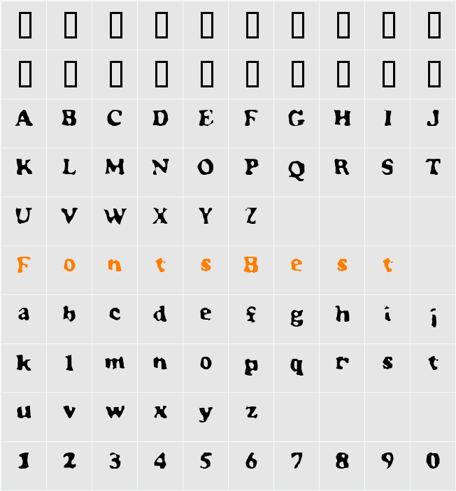 Glooper Character Map