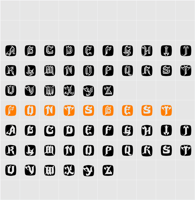 HauntedBricks Character Map