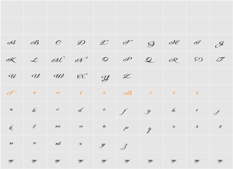 Signarita Anne Character Map