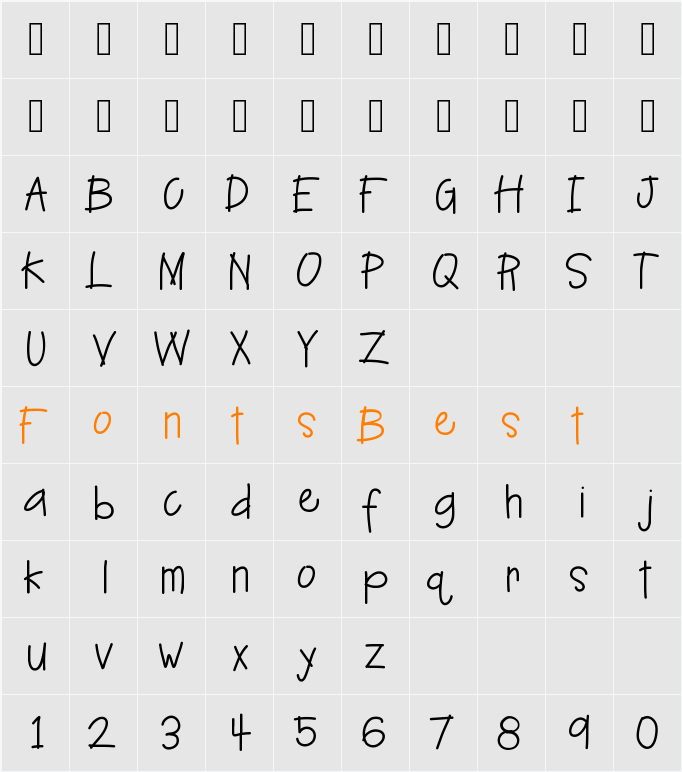 HelloCake Character Map