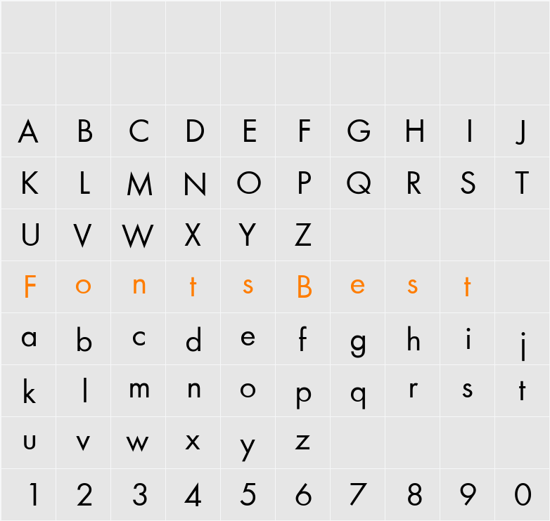 Futura-Normal Character Map