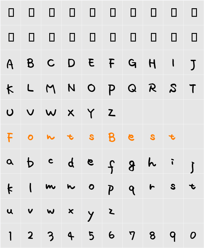 mscript Character Map