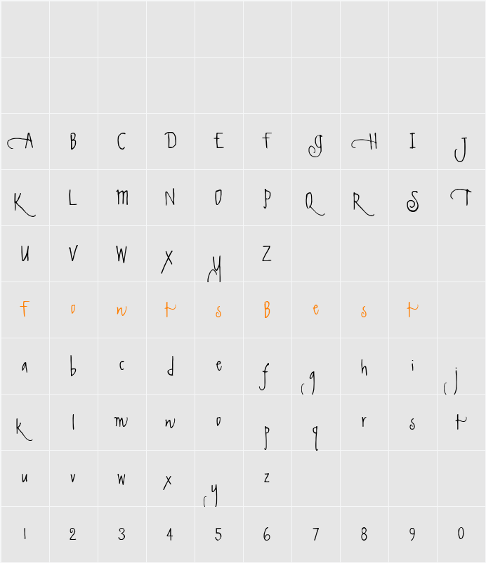 Sketchley Swash BT Character Map