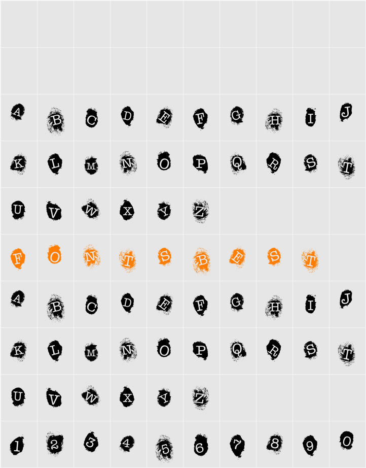 FE Fingerprints Inside Character Map
