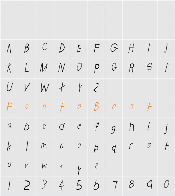 Tabatha Cn italic Character Map