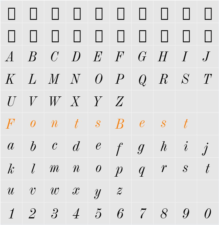 528-CAI978 Character Map