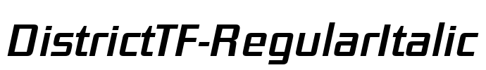 DistrictTF-RegularItalic Font Image