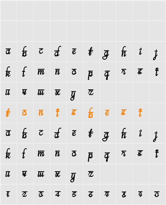 bits indian calligra Character Map