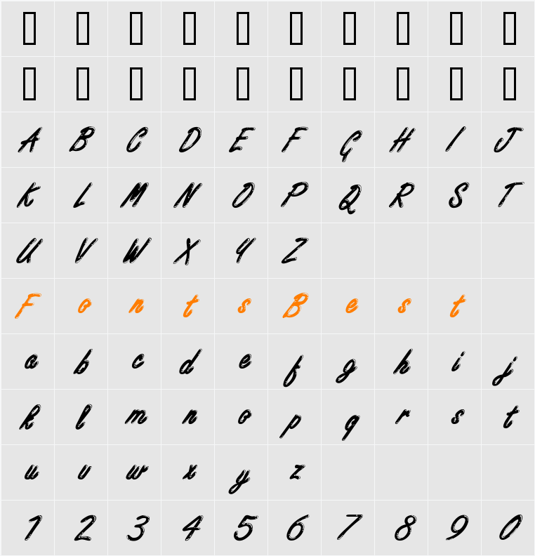 Encino Character Map