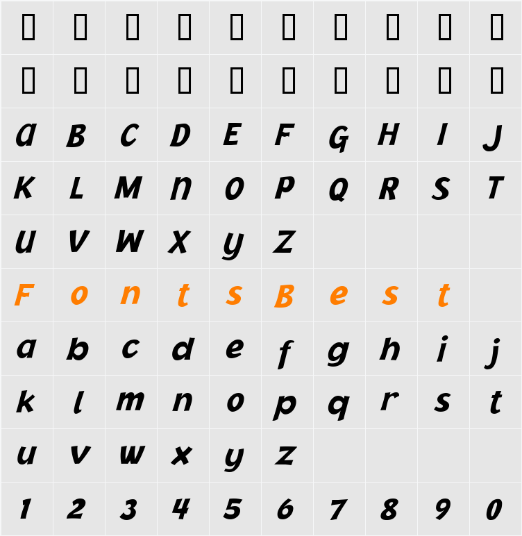 Jacoby ICG Character Map