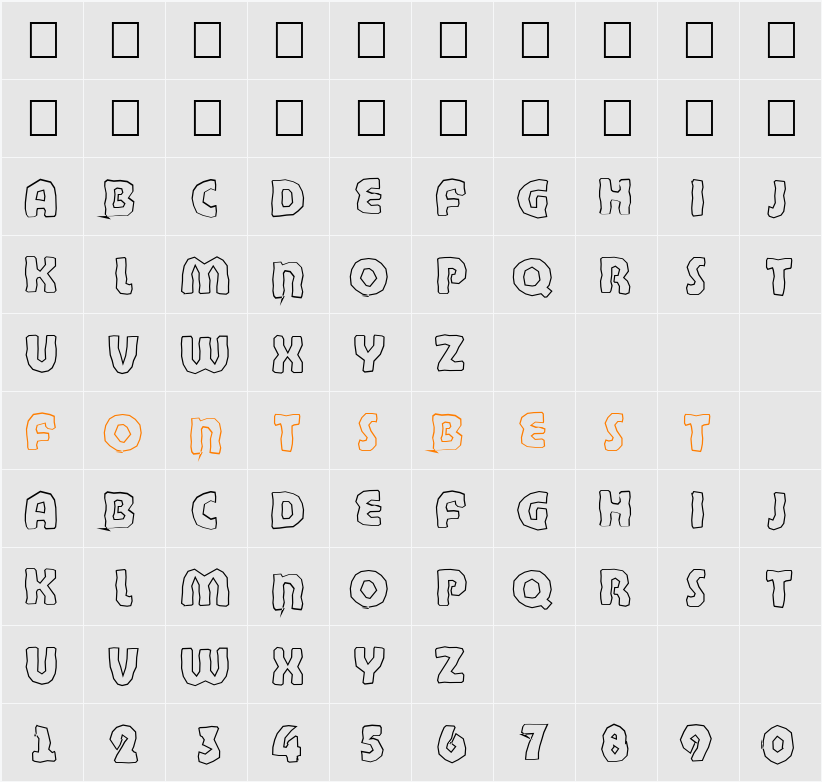a_BighausTitulBrkHll Character Map
