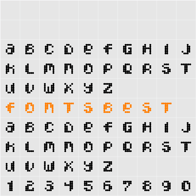 Pixcel Character Map