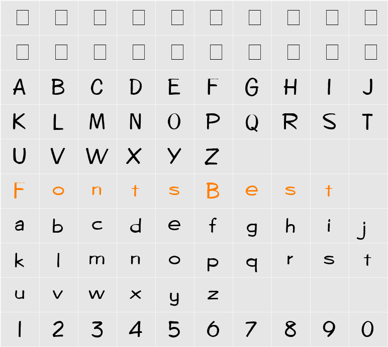 Diego1 Character Map