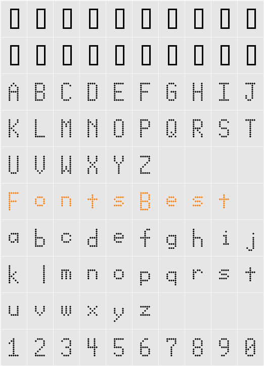 Dotmatrix Character Map