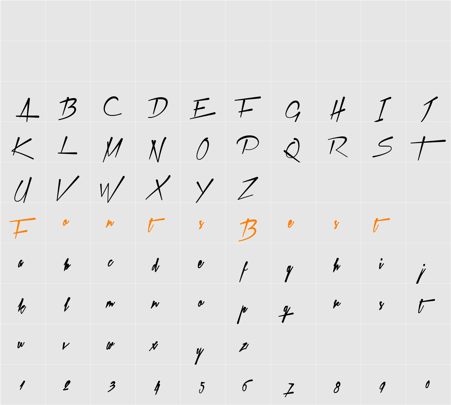 Xtreem Fat Demo Character Map