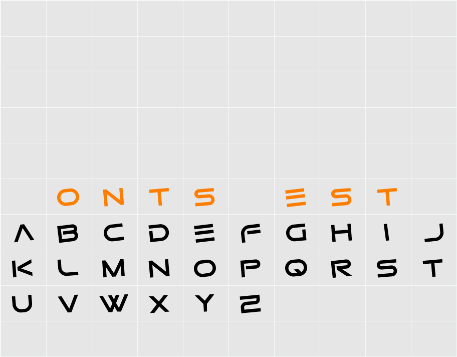 Gtek Nova Character Map