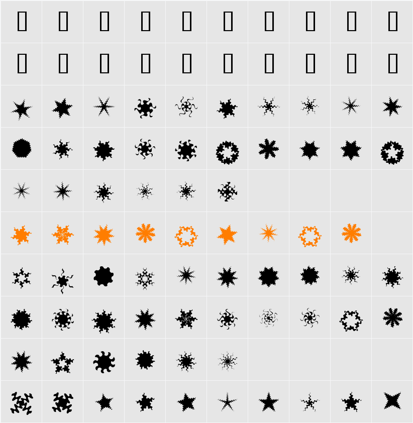 XGalaxyOne Character Map