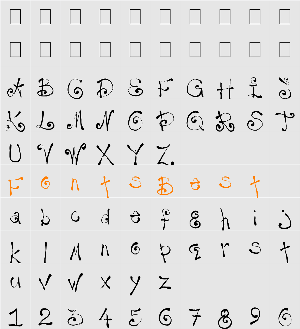 yay14 Character Map
