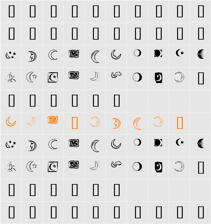 KR Crescent Moons Character Map