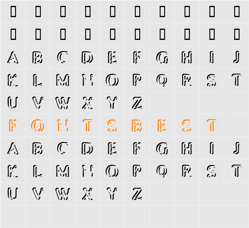 Punched Stub Character Map
