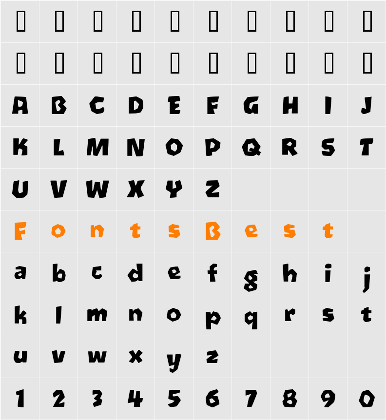 Oetztype Character Map