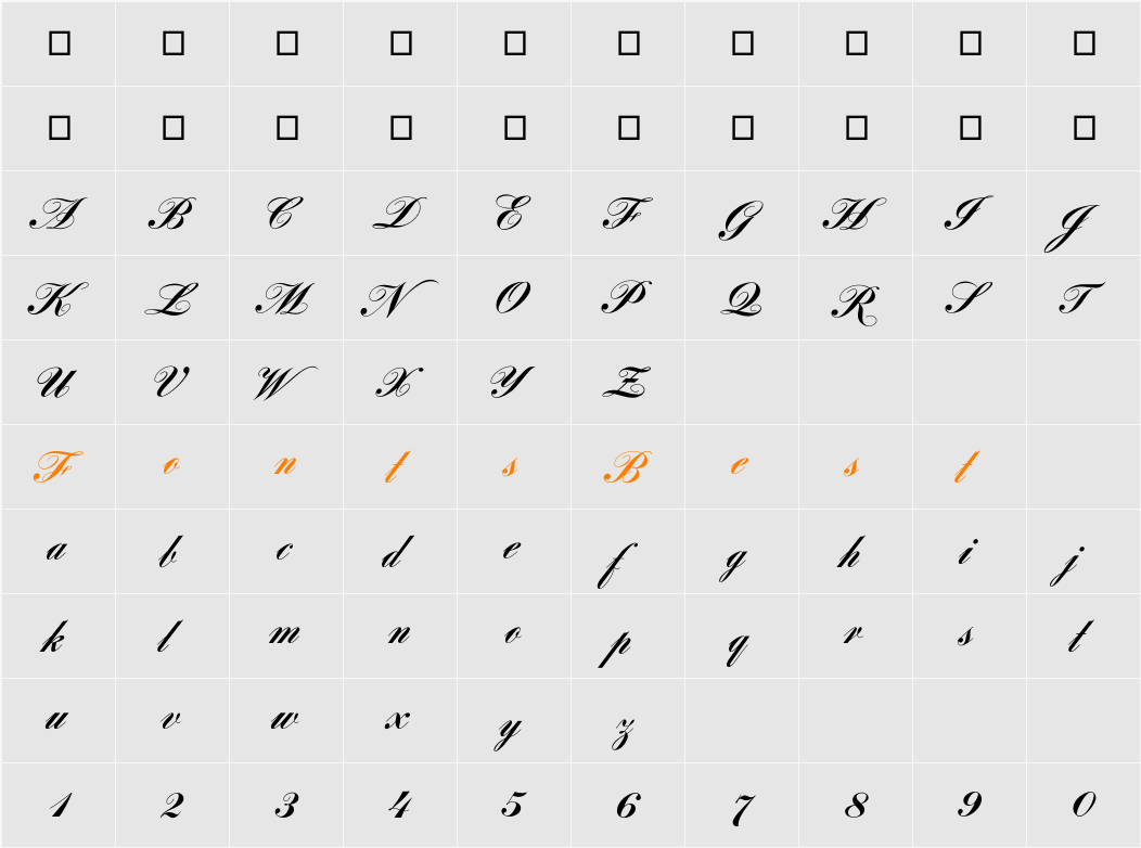 LouisaCP Character Map