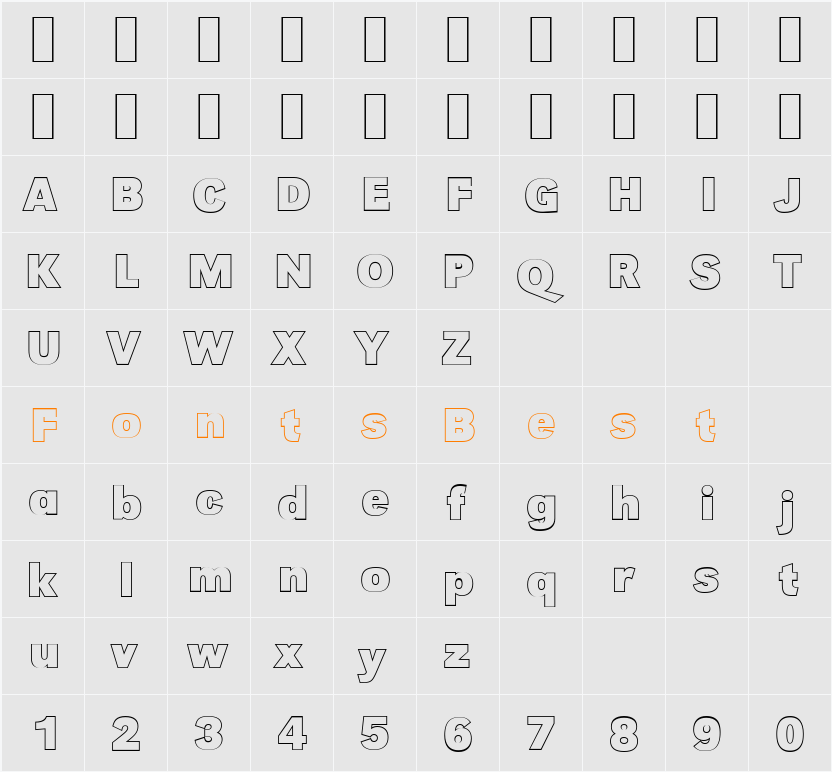 GroteskOu Character Map