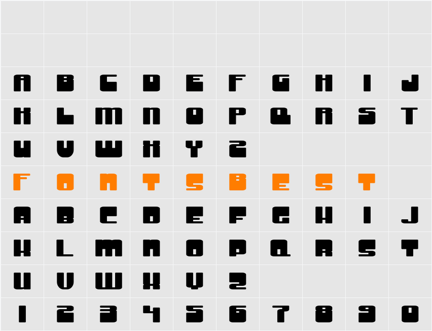 SF Groove Machine ExtUpright Character Map