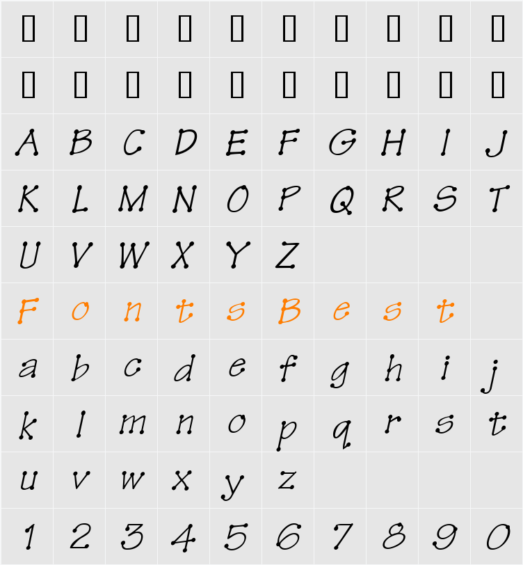 TinkerToy Character Map