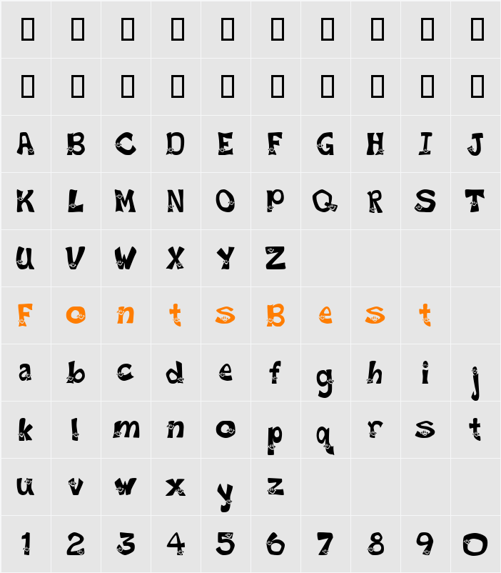 Smiley Font Character Map
