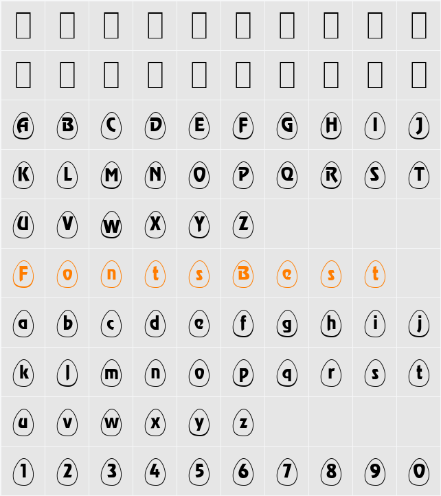 EggsWhite Becker Character Map