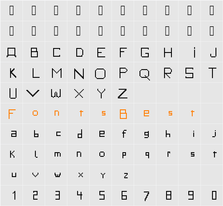 SimplePix Character Map