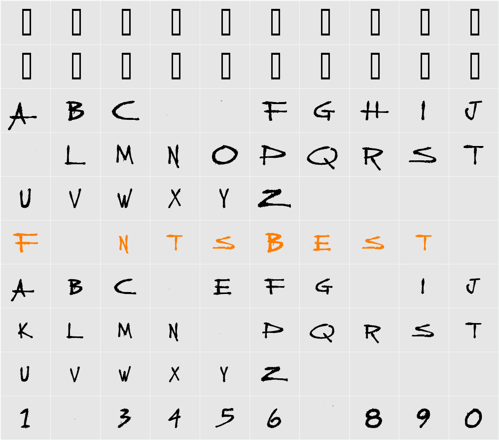 ShiningSCapsSSK Character Map