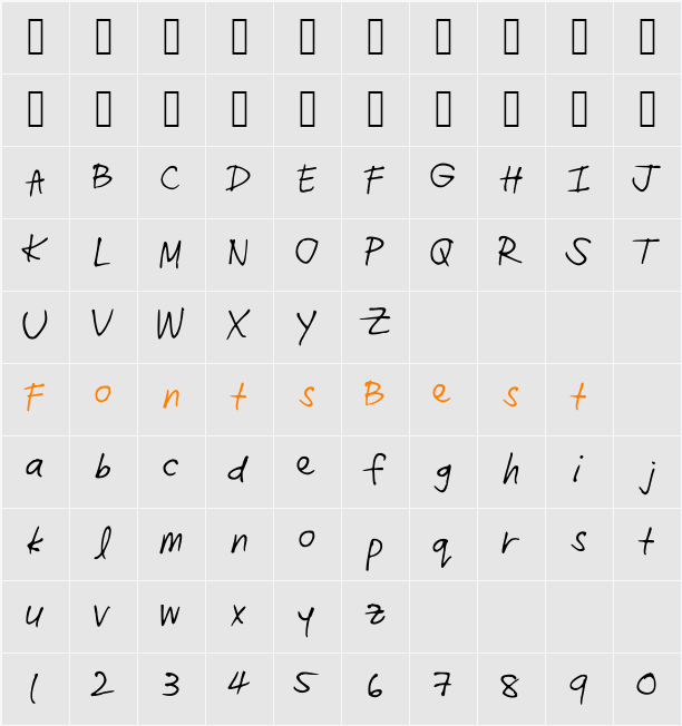 radhi4 Character Map