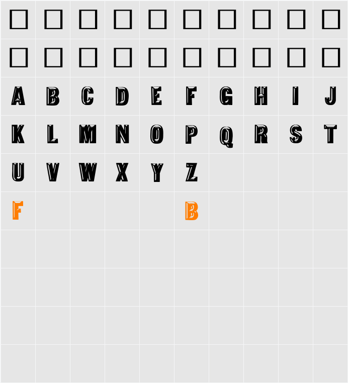Tejaratchi bold Character Map
