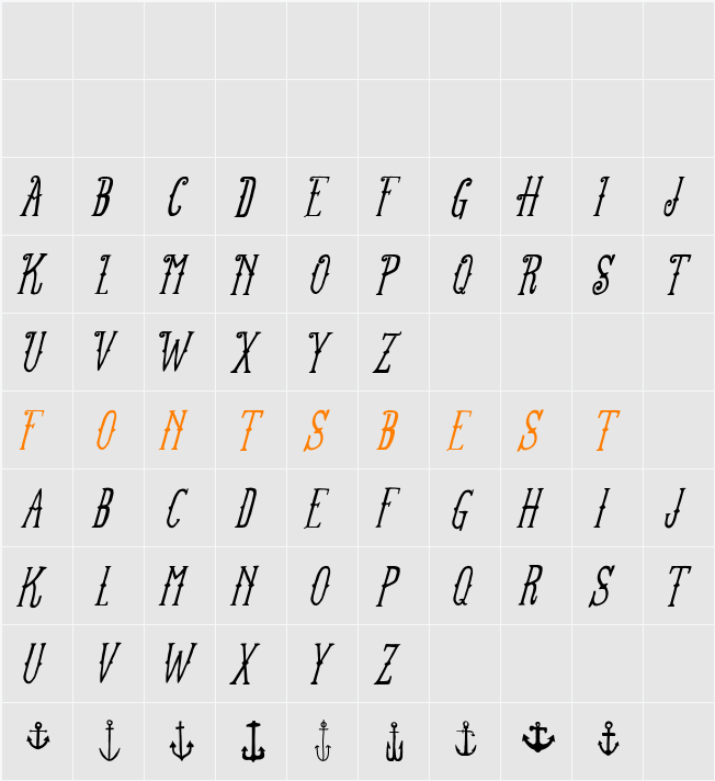 FT Anchor Yard Character Map