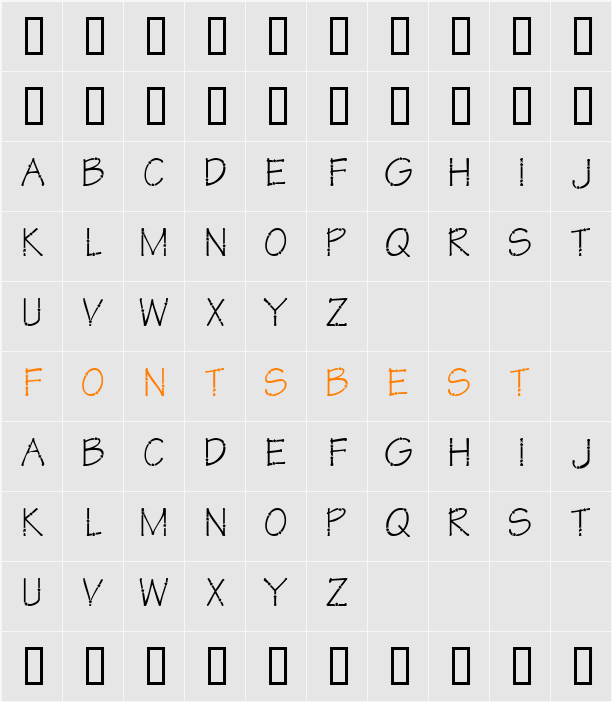 KR Star Letters Character Map