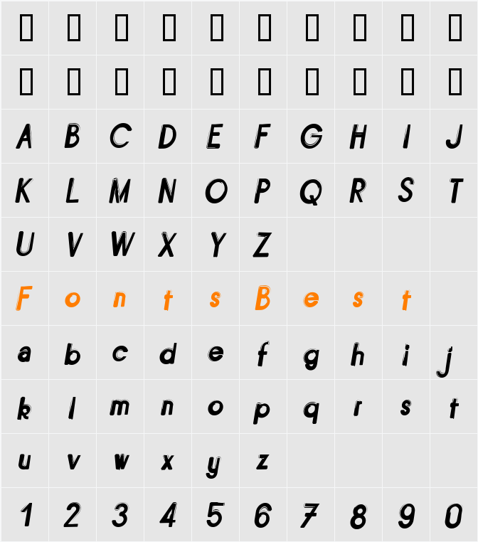 Bitume Character Map
