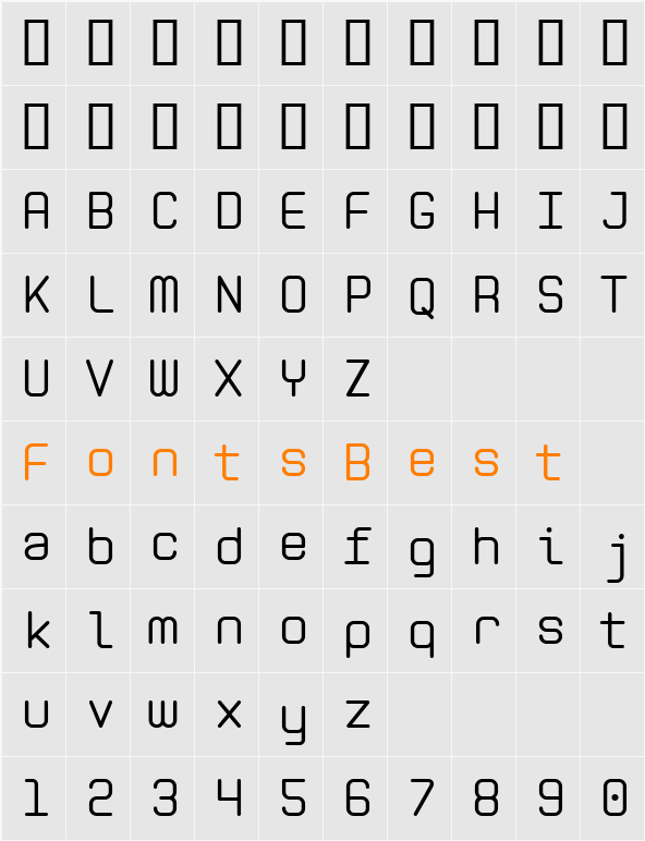 Zolan Mono BTN Character Map