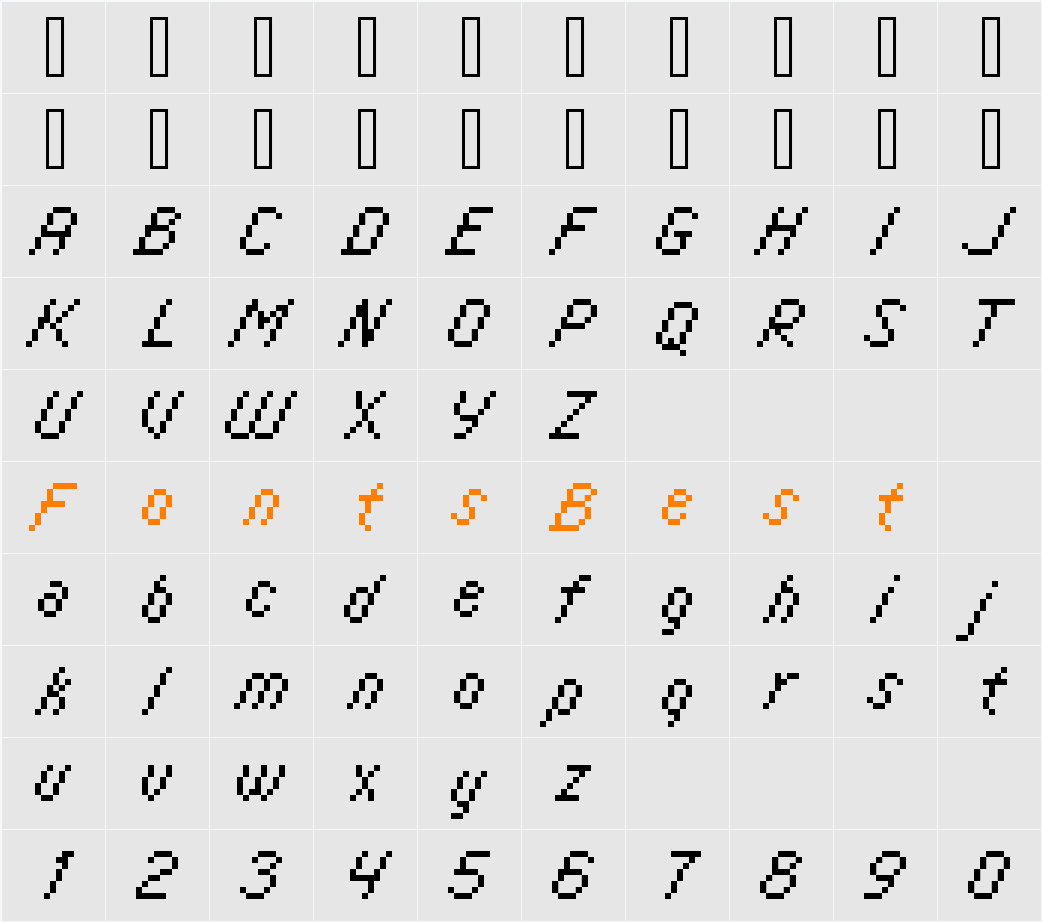 italic 08_55 Character Map