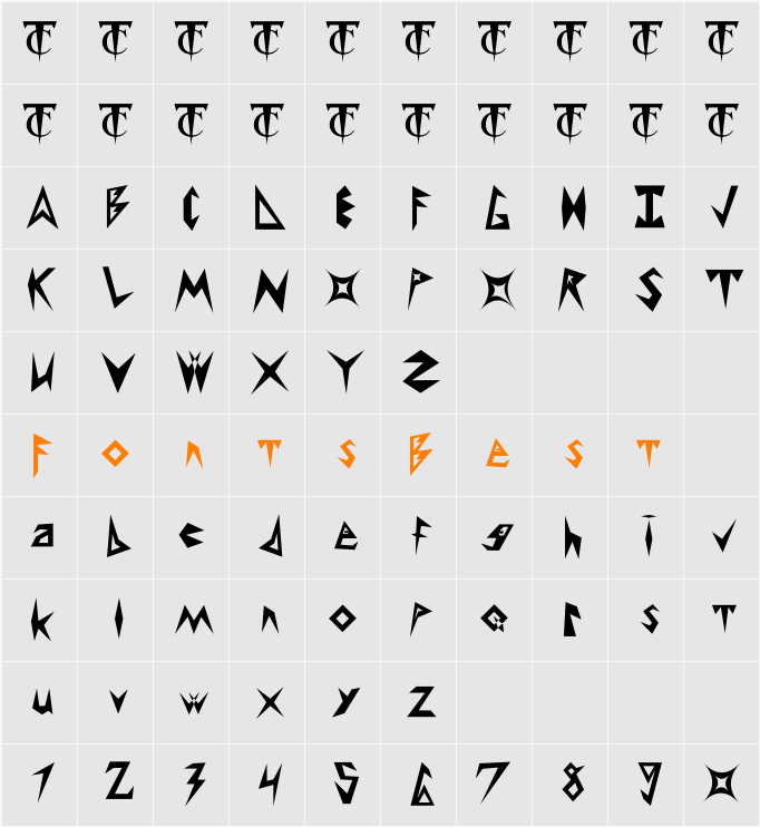 Sharp 2.0 Character Map